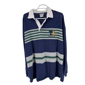 Walt Disney World Navy green striped long sleeve Polo Shirt Tigger XL embroidery